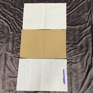 Lot of 3 Aida 14Ct cross stitch embroidery fabric new cream, tan & natural